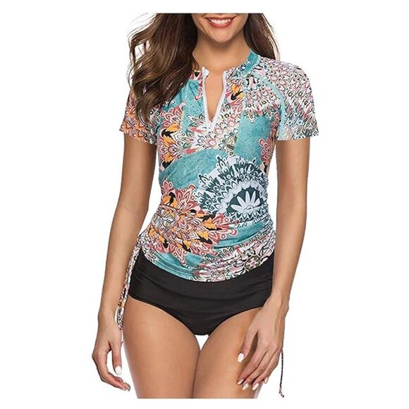 FALL SALE Caracilia Dress UV Protection Short Sleeve Wetsuit Swimsuit L - Picture 2 of 15